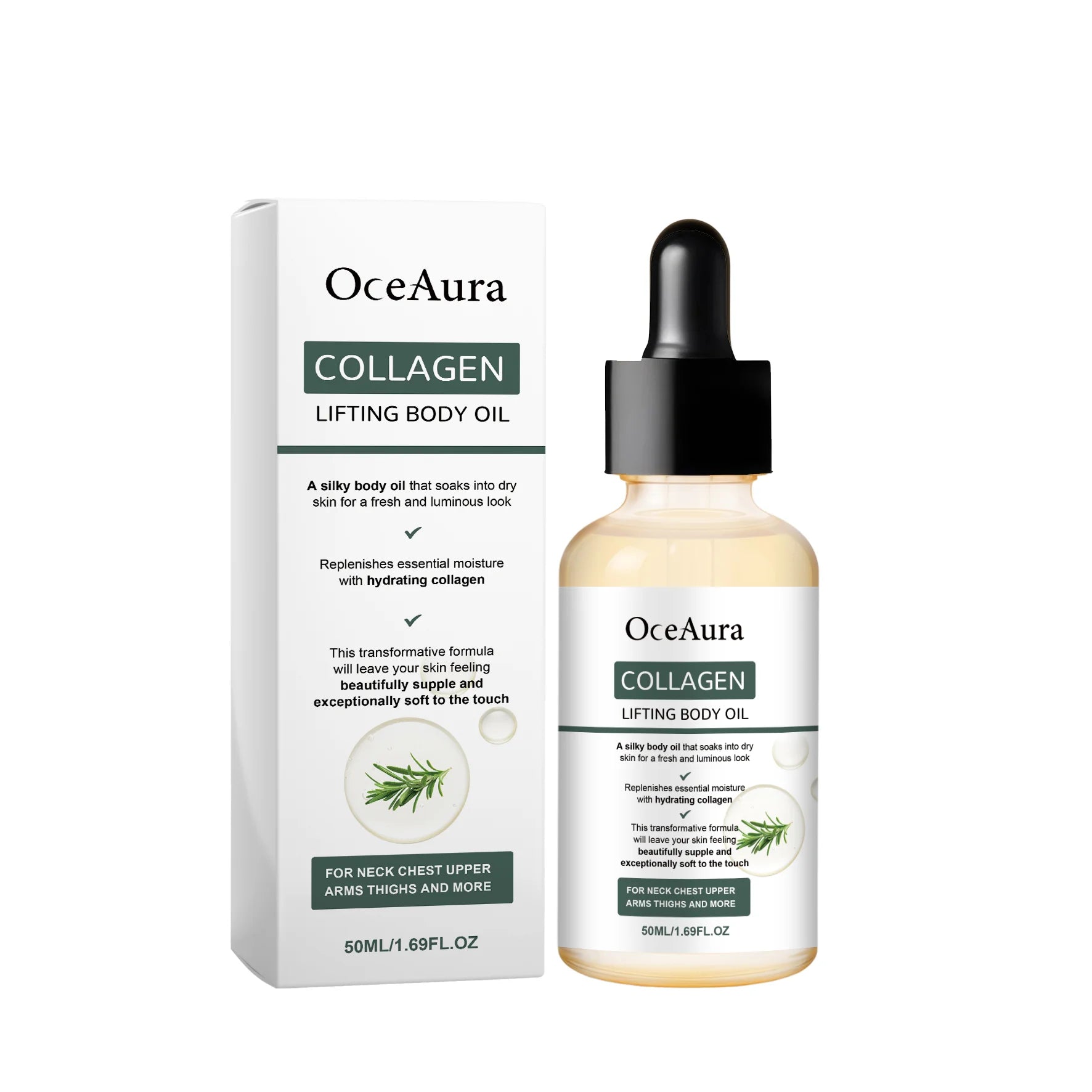 OceAura Collagen Body Oil – Firming, Cellulite & Dry Skin Firming Body Oil Oasis Select 50ml boxed
