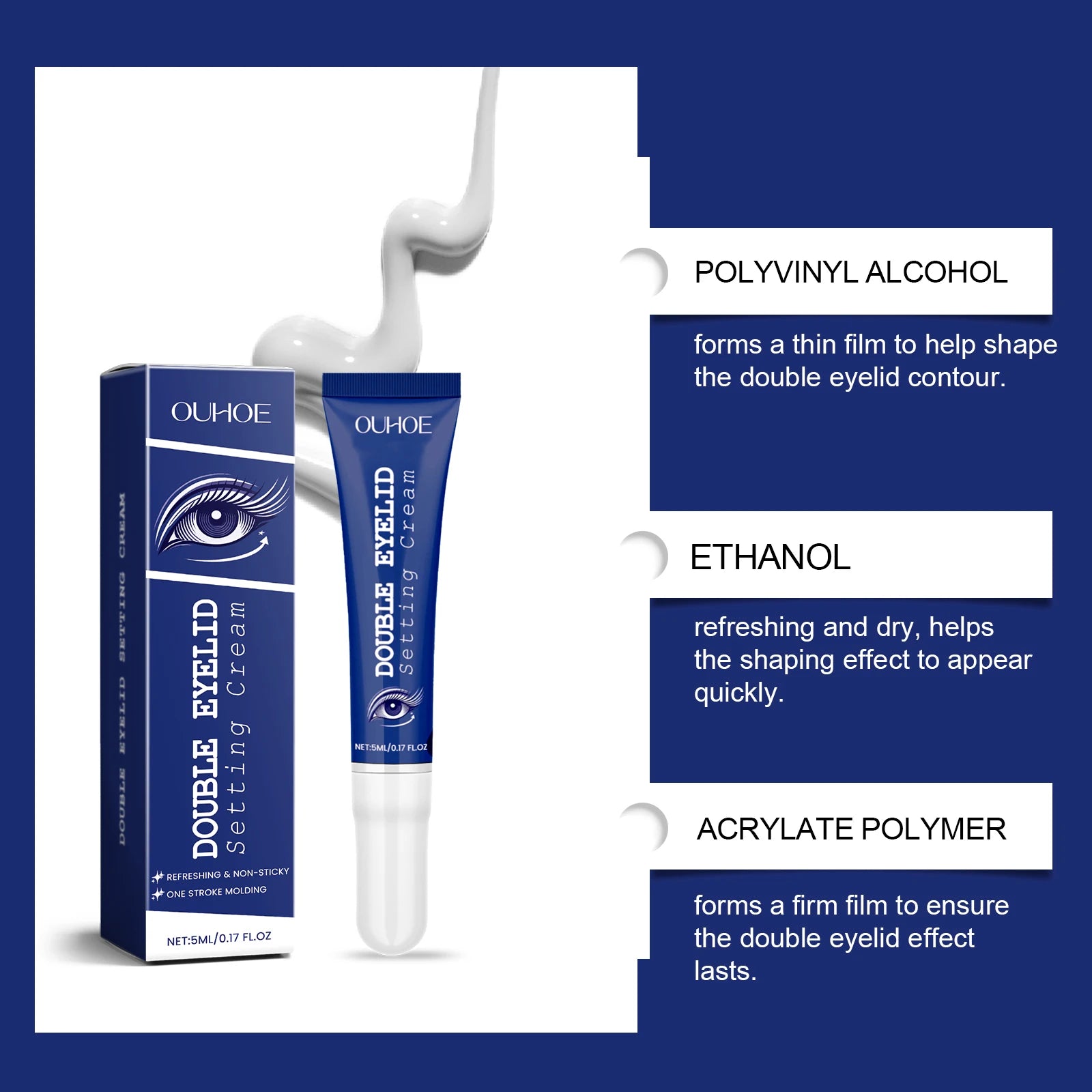 Double Eyelids Shaping Cream Traceless Tightening Waterproof Enhance Eye Styling Quick Dry Lasting Lifting Eyelid Defining Cream Oasis Select