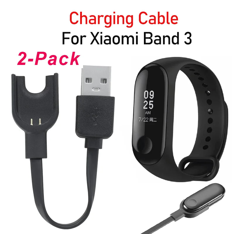 2-Pack Mi Band 3 USB Replacement Charger Cable – Fast & Safe Smartwatch Charger Cable Oasis Select