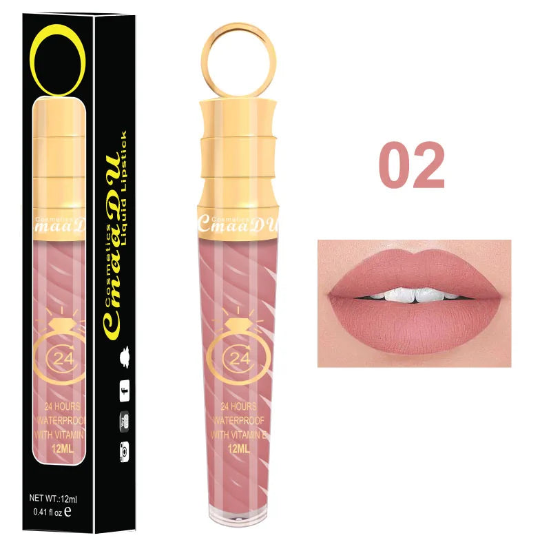 1 Pcs Matte Lip Gloss Waterproof Selection Spiral Glossy Lipstick Long-lasting Non-stick Cup Non-fading Exquisite Gift Oasis Select 02