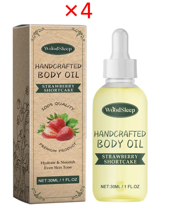 WOODSLEEP Strawberry Body Oil – Firm Skin & Even Skin Tone 30ml Body Firming Oil Oasis Select 4pcs