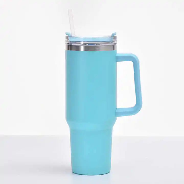 40oz Insulated Tumbler with Handle – Stainless Steel Travel Cup