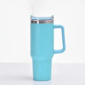 40oz Tumbler Vacuum Insulated Thermos Custom Travel Cup Stainless Steel Water Bottle Coffee Mugs With Handle Outdoor Drinkware Oasis Select Blue 1-1.5L