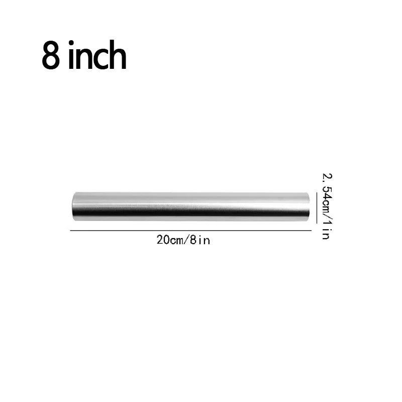 20/25/30cm Stainless Steel Household Rolling Pin Non-stick Roller Dough Baking Pizza Pastry Embossed Rolling Pin Kitchen Tool Oasis Select 1PC 8Inch