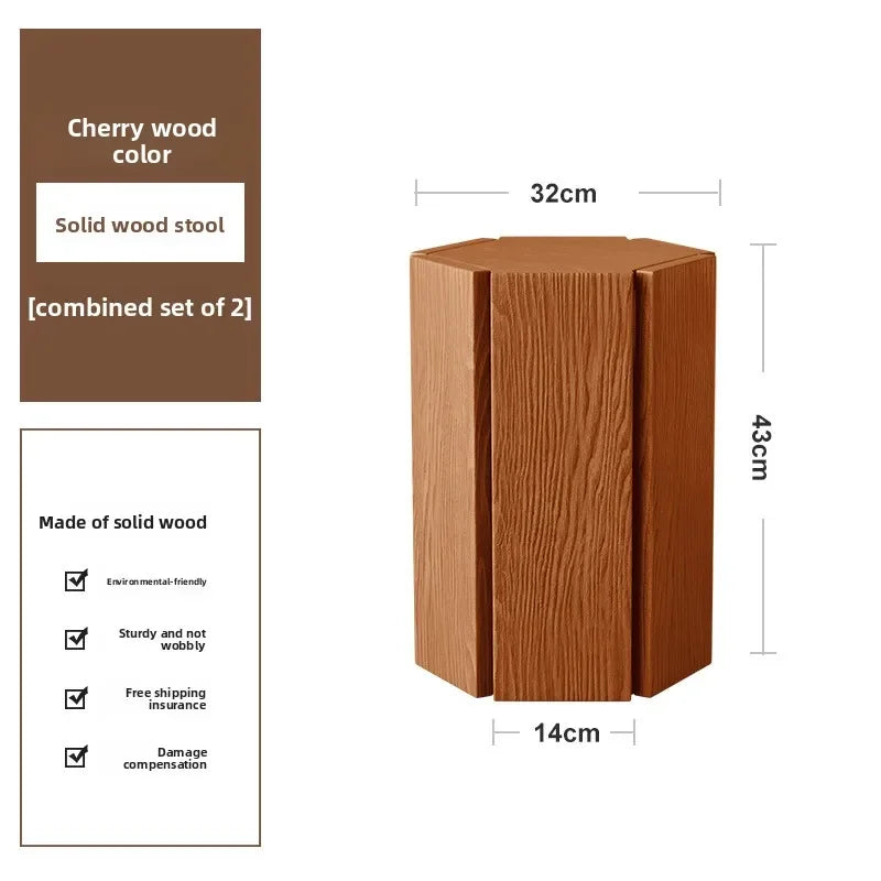 Multi-functional Order stool Solid wood stool Stackable household wood bench Living room low stool sturdy and durable Oasis Select Sakuragi-2