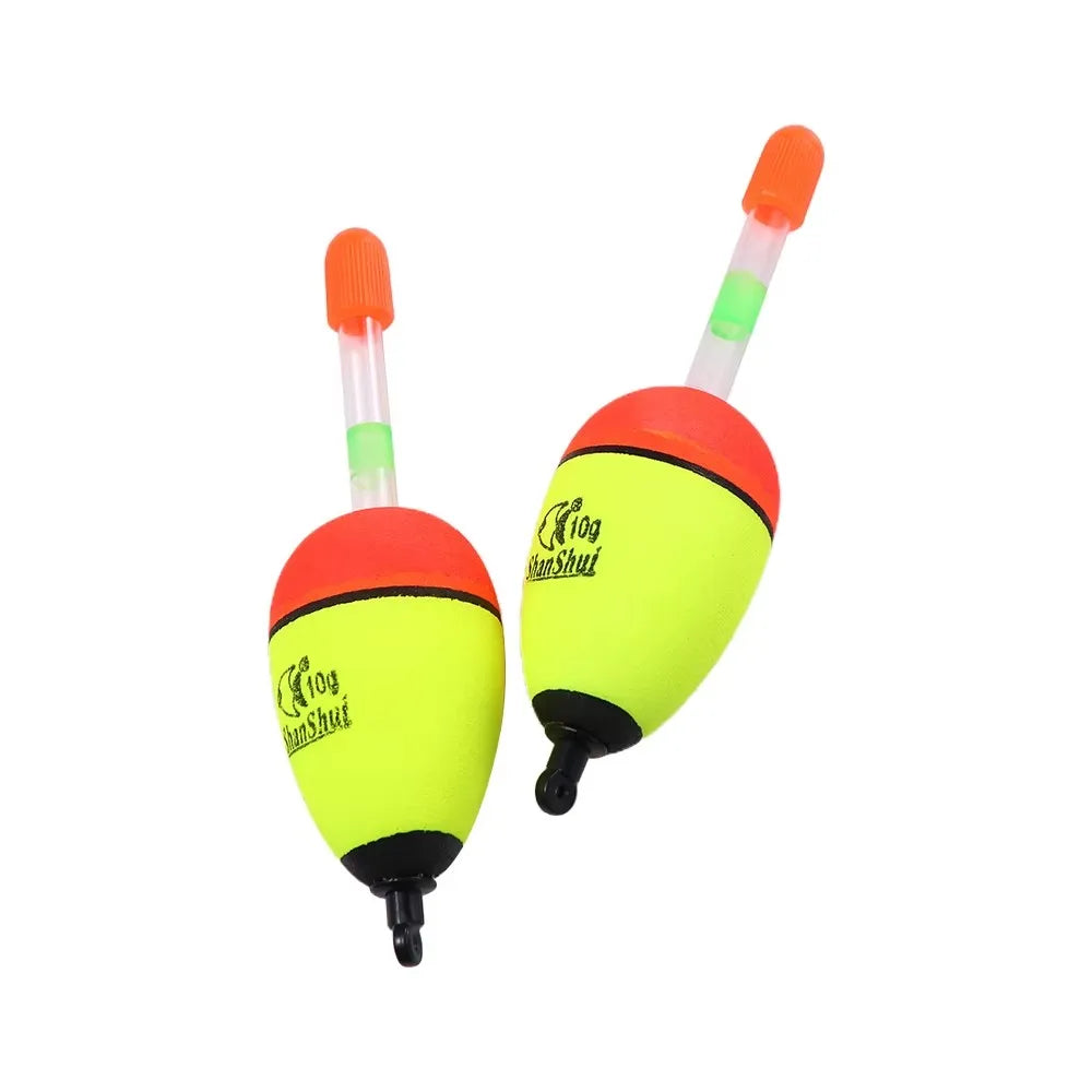 2/4/8Pcs EVA Float Fish Bait Luminous Rock Fishing Sea Fishing Foam Float Float Light Stick Fishing Float Fishing Bobber Oasis Select yellow 10g 2pcs