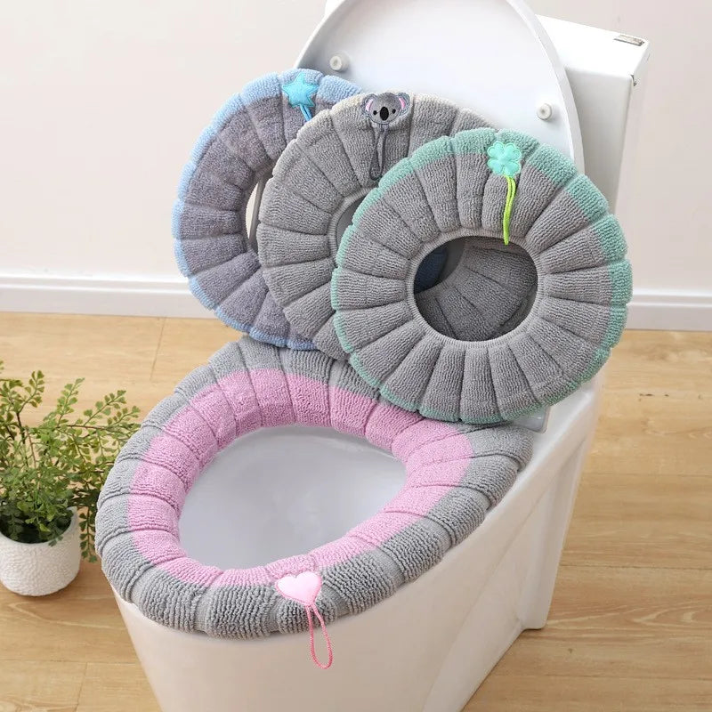 Soft Knitted Toilet Seat Cushion Cover – Warm, Washable & Universal