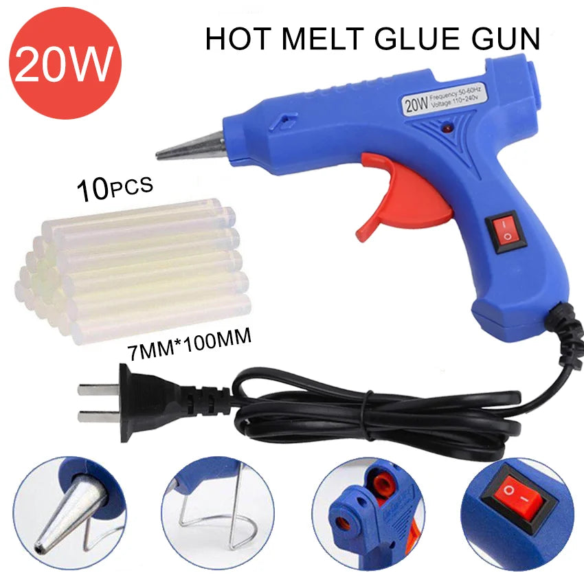 3/1PCS Hot Melt Glue Gun20W Hot Melt Glue Gun Using Glue Stick for DIY Handicrafts, Arts and Crafts, Christmas Gifts, Quick Home Oasis Select