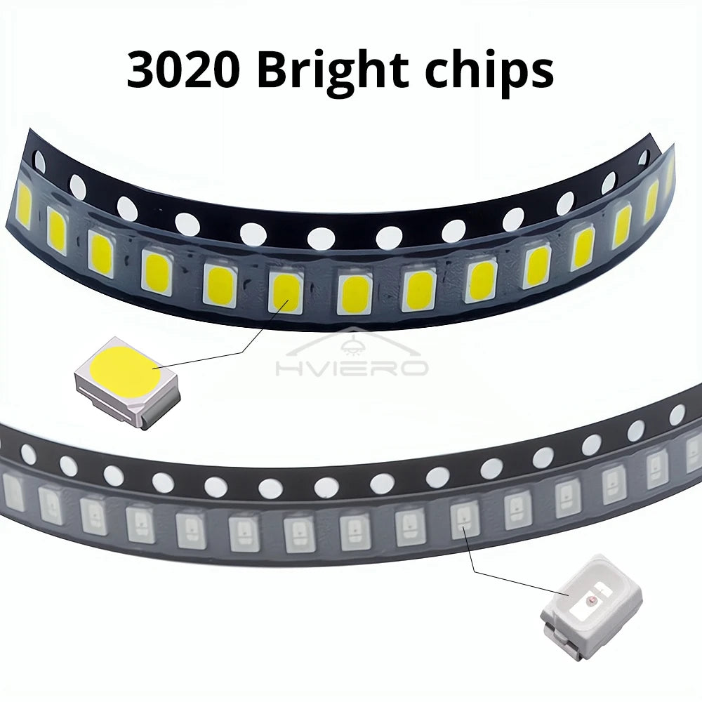 3020 SMD Ultra-Bright LED Chips 100/500pcs | Multi-Color Diodes