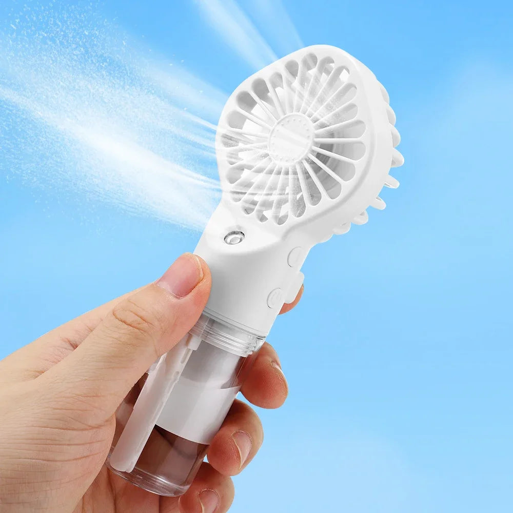 Portable Misting Fan 4-Speed USB-C Rechargeable – 800mAh