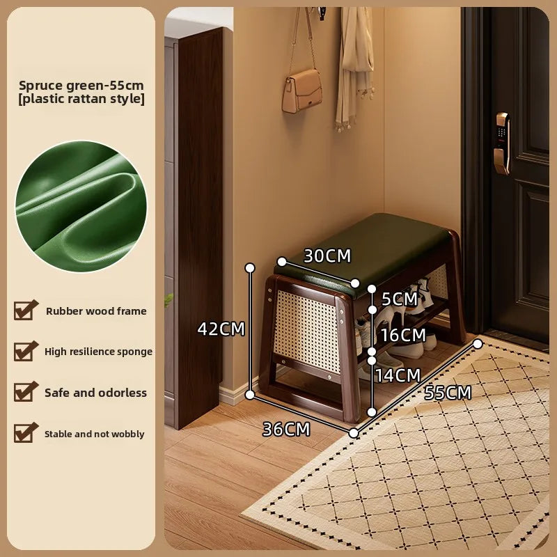 shoe change stool shoes can be worn at home, the shoe cabinet can be integrated and stored, and the entrance is narrow. Oasis Select 55 long dark green