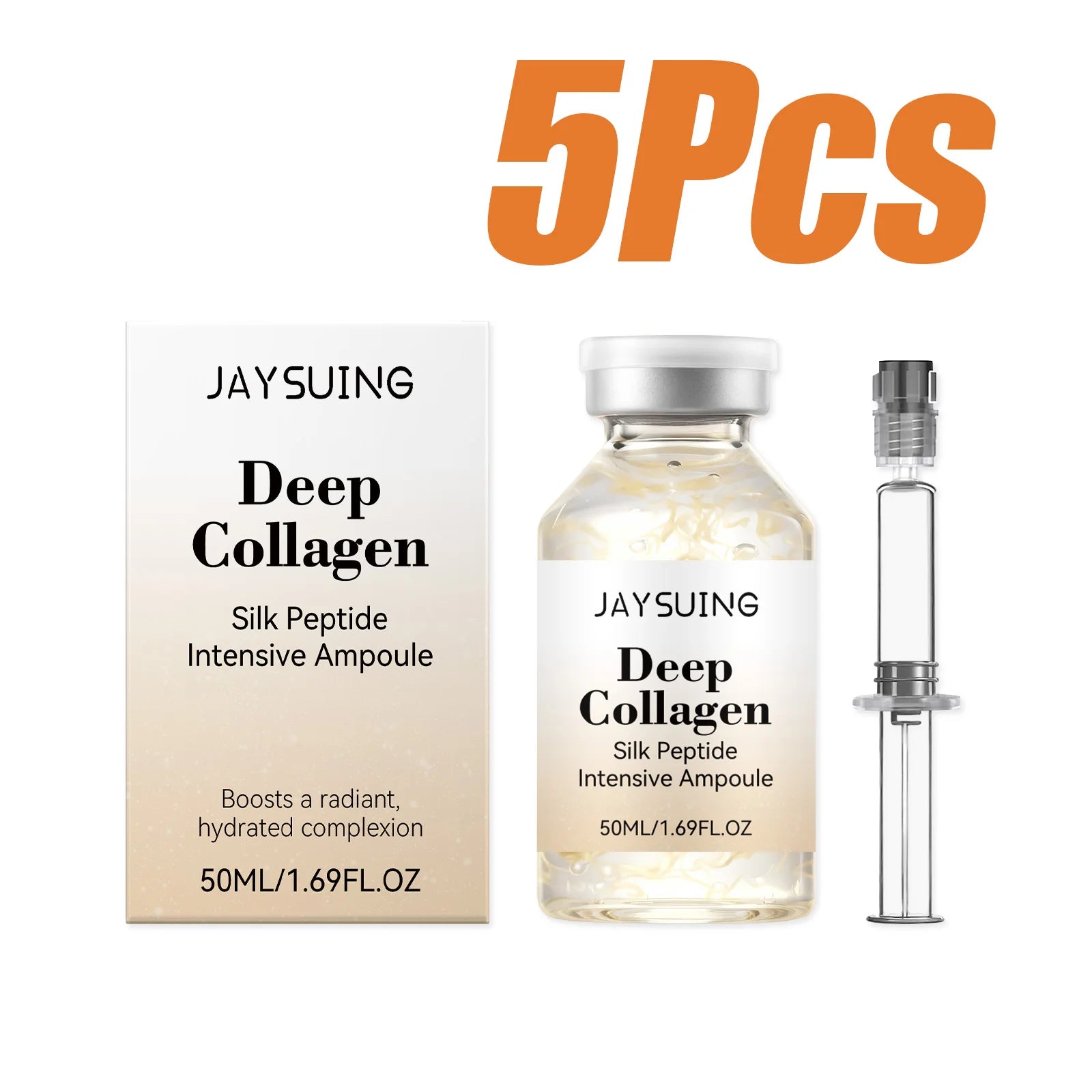 Collagen Silk Peptide Intensive Ampoule Lifting Tighten Skin Elasticity Booster Hydrating Anti-Wrinkle Firming Moisturizer Skin Oasis Select 5Pcs