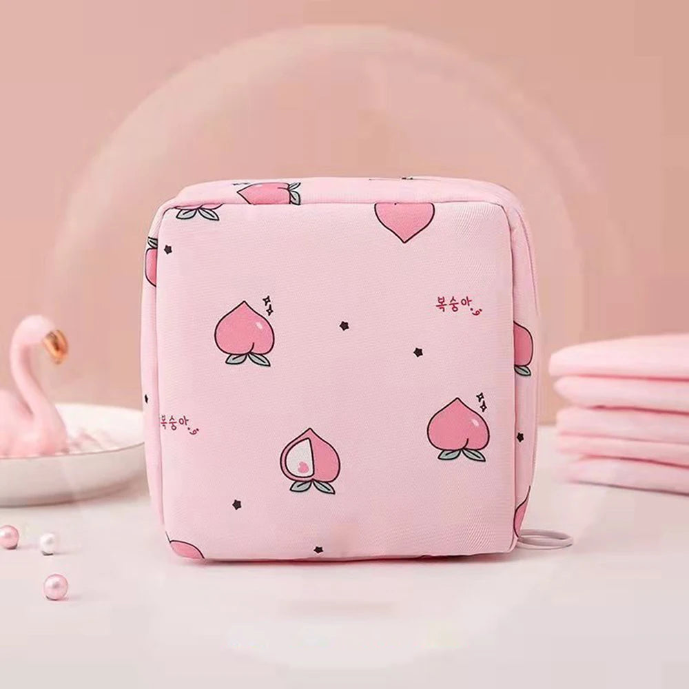 Cartoon Sanitary Pad & Lipstick Storage Pouch | Large Capacity