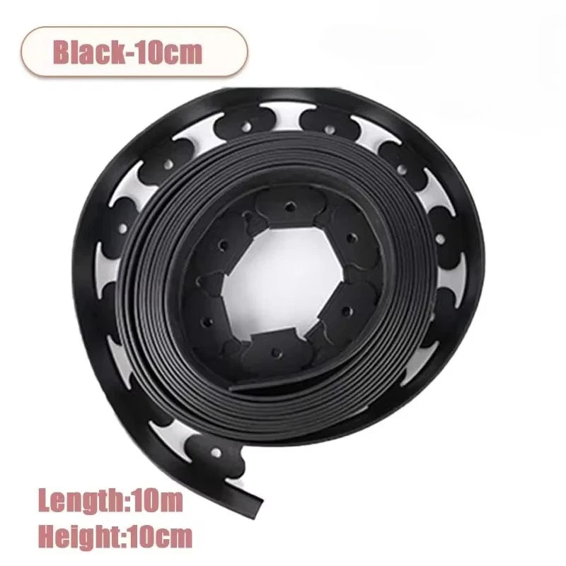 10M L Shaped Lawn Edging Heavy Duty Landscape Border for Grass Gravel Separation Pavement Edge Restraint DIY Garden Barrier Oasis Select Black-10CMx10m