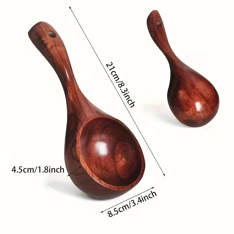 Large Wooden Kitchen Spoon & Soup Ladle, Multipurpose Cooking and Serving Utensil, Ideal Gift for Mother Women, Home Christmas Oasis Select