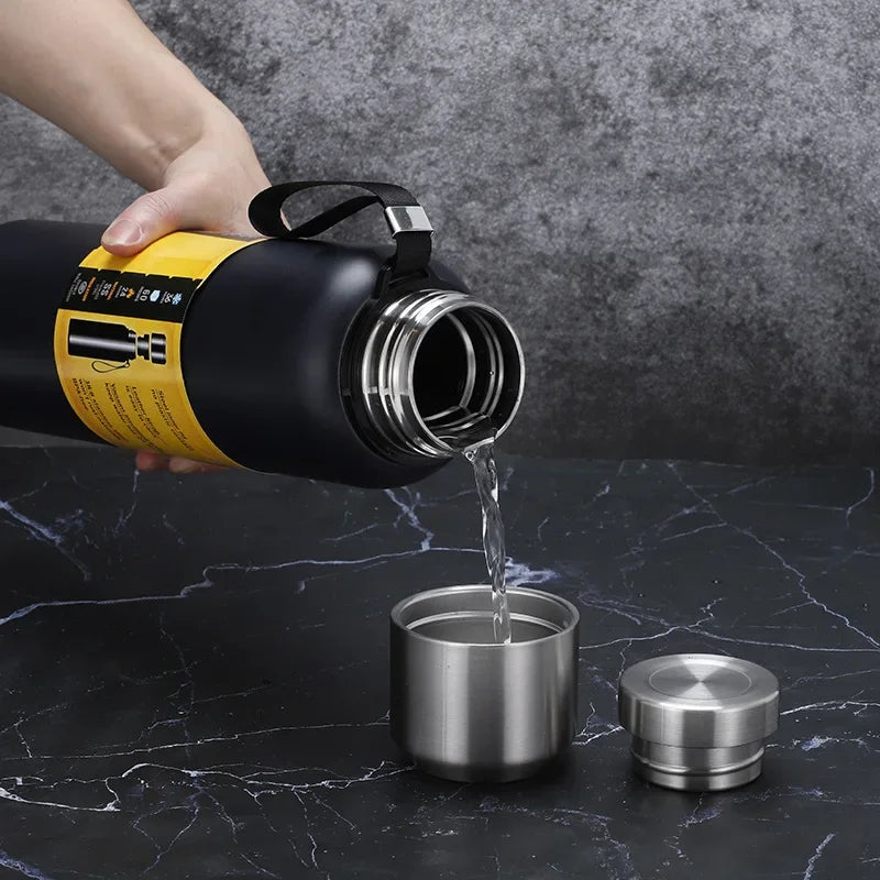 500/1000/1500ml Thermos Cup Stainless Steel Large Capacity Sports Water Bottle Vacuum Flask Portable Insulated Tumbler with Rope Oasis Select