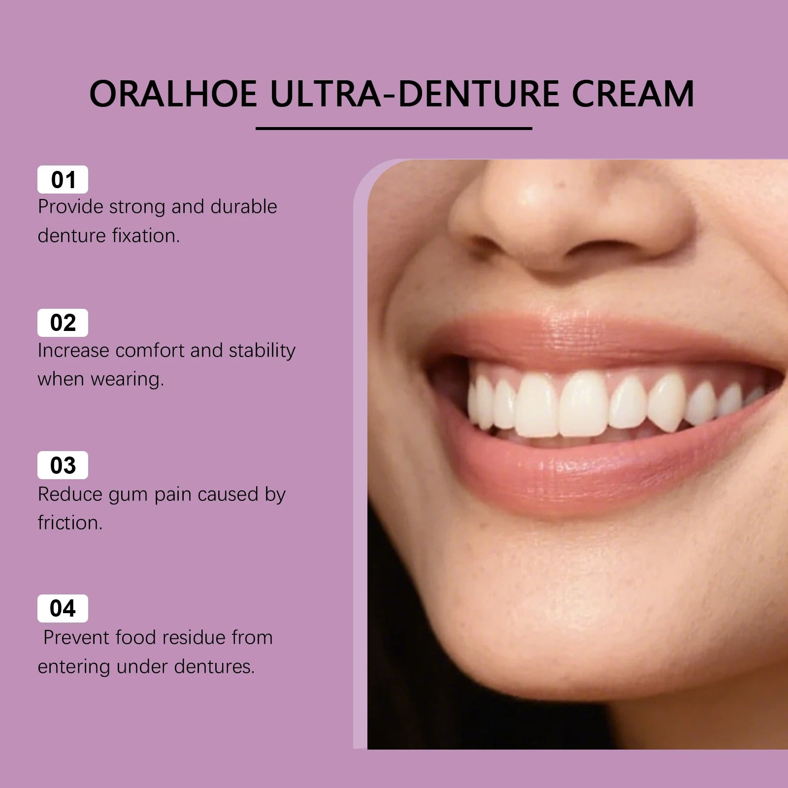 Denture Adhesive, Comfort Care, All-Day Secure Hold, Beautiful Smile Enhancement, Easy to Apply & Long-Lasting, Safe for Daily U Oasis Select
