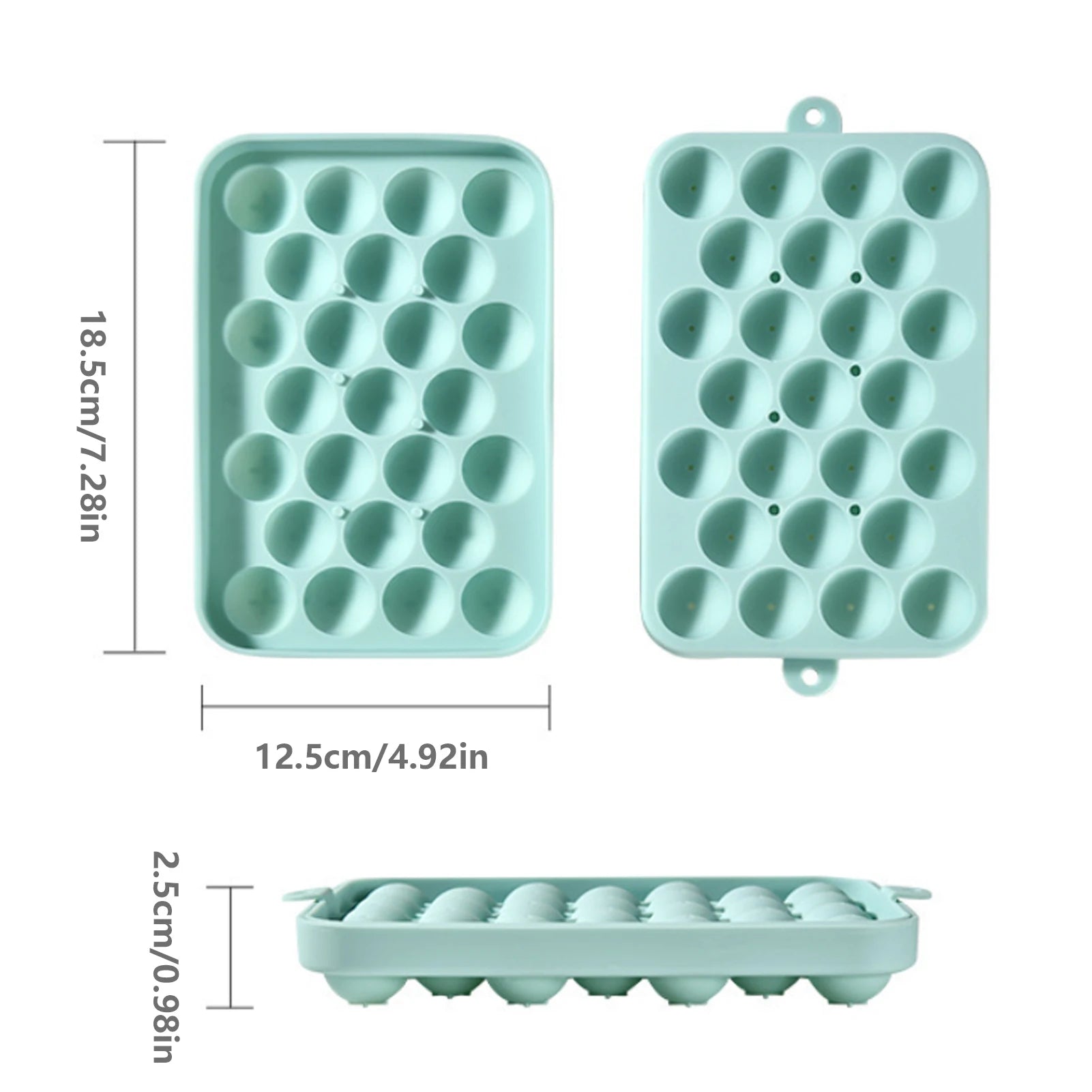 Silicone Ice Grid Ball Ice Cubes Mold With Cover Ice Storage Box Easy To Demould Ice Making Bar Home Party Kitchen Tool Oasis Select Blue 25 Grids