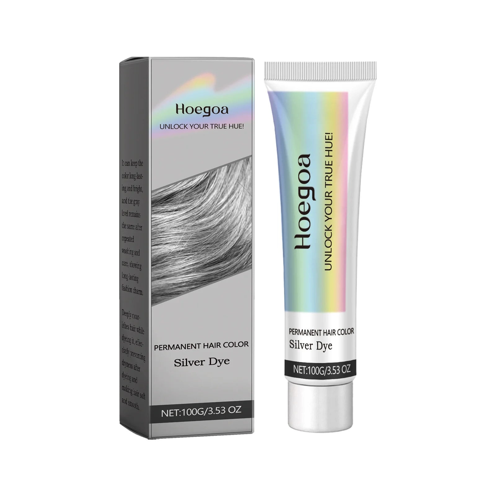 Gray Silver Hair Dye Cream – Metallic Smoky Punk Style 100g Hair Color Cream Oasis Select 100g Boxed