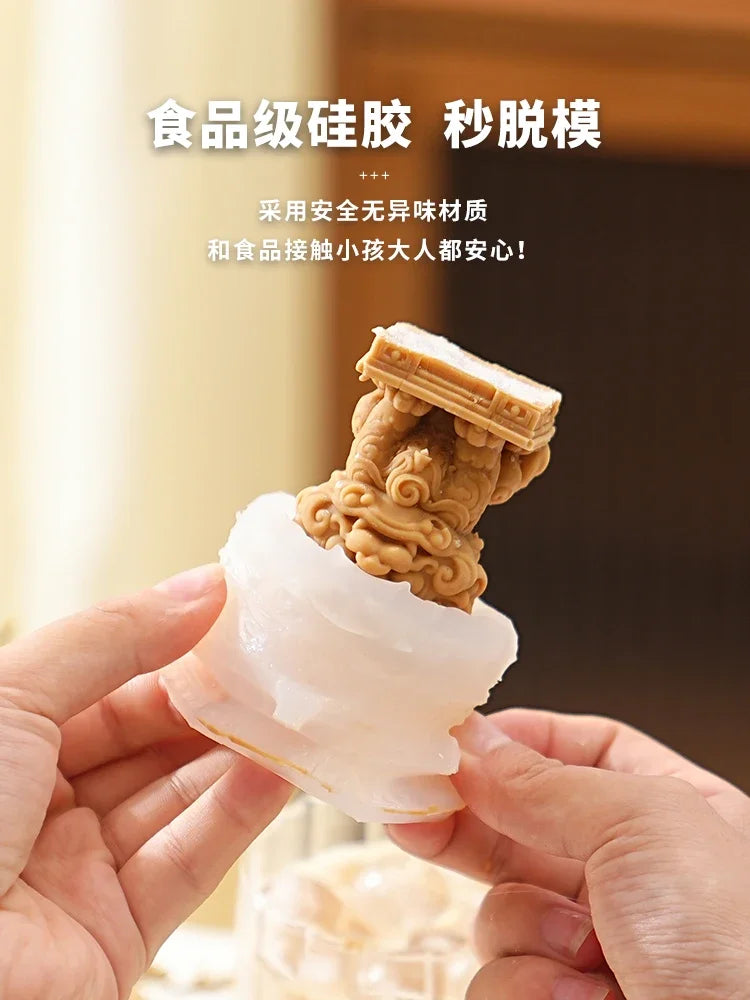Home Lion Bear Ice Cube Mold Lion Pagoda Silicone Ice Lattice Coffee Milk Tea Refrigerator Creative Ice Grinding Tools Oasis Select