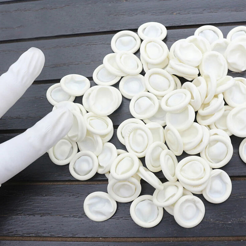 20/100Pcs Disposable Fingertips Protector Gloves Natural Rubber Non-slip Anti-static Latex Finger Cots Fingertips Durable Tool Oasis Select