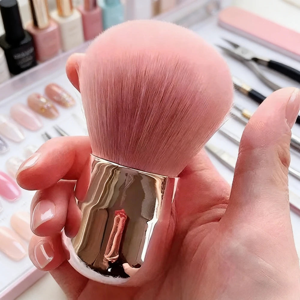 Round Nail Dust Brush Large-sized Remove Nail Dust Brushes Acrylic UV Gel Polish Powder Cleaning Tool Manicure Accessories Oasis Select