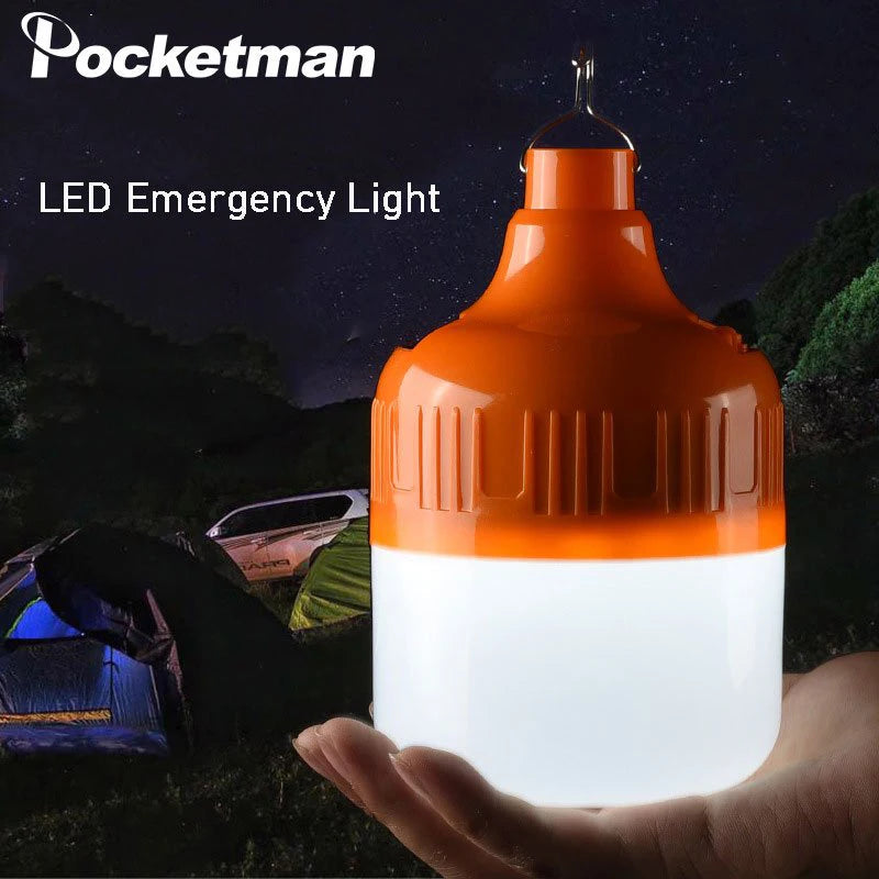 Rechargeable LED Emergency Light Bulb Portable USB Charging Hanging Lamp Waterproof LED Tent Light for Camping Night Market Oasis Select