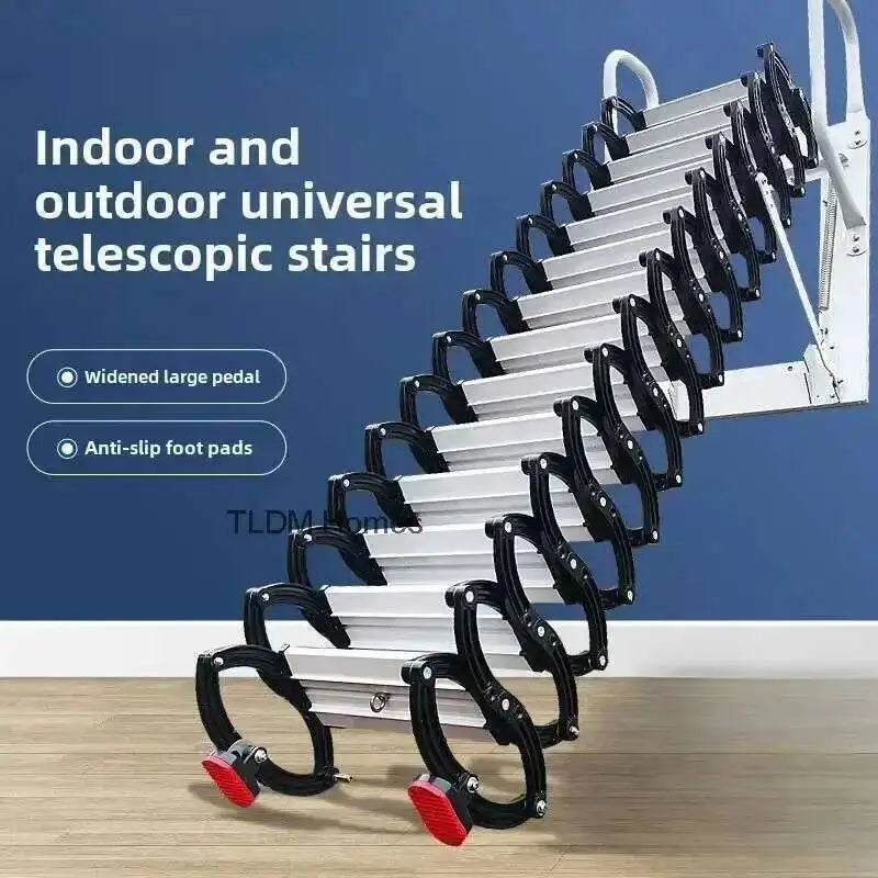 Ladder Invisible Folding Multifunctional Home Indoor Furniture Outdoor Telescopic Stairs Aluminum Alloy Thickened Ladders Oasis Select