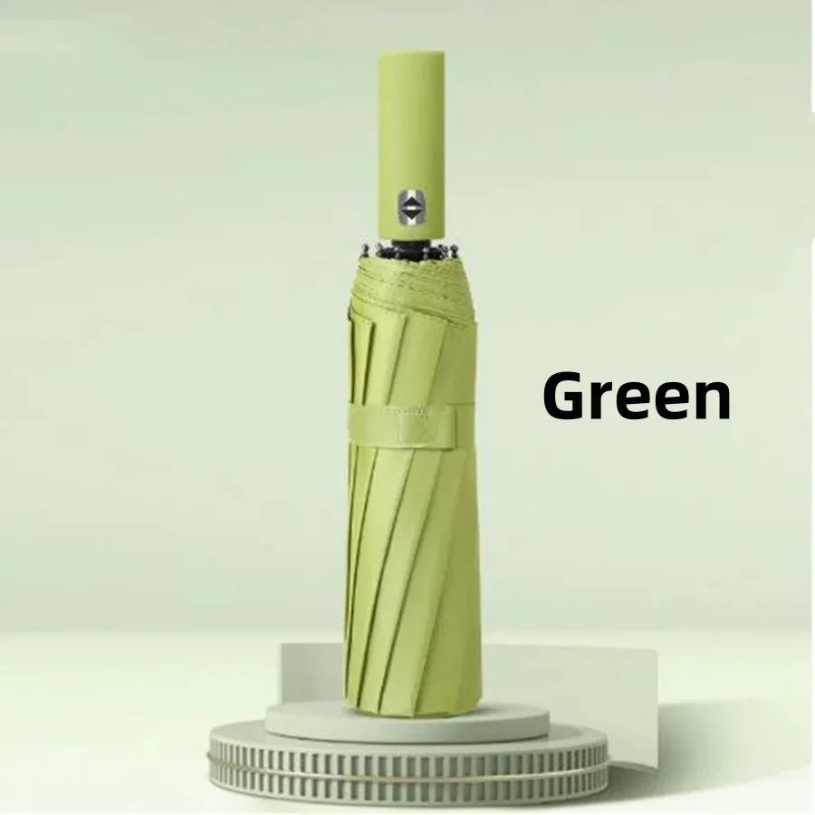 Auto Open Close Compact Travel Umbrella – UV & Rain Protection Compact Travel Umbrella Oasis Select Greenteacolor 10K iron