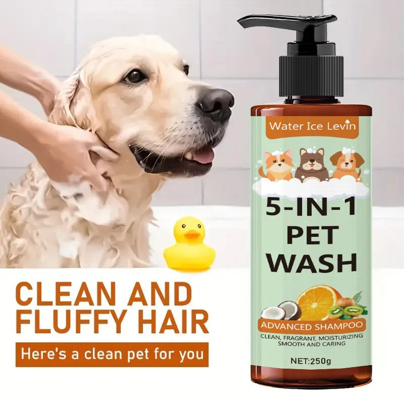 5-in-1 Natural Coconut Pet Shampoo, Conditioner, and Body Wash, Gentle Cleansing, Soothes Skin, Creates Shiny Fur, Safe and Healthy, Suitable for Cats and Dogs Oasis Select