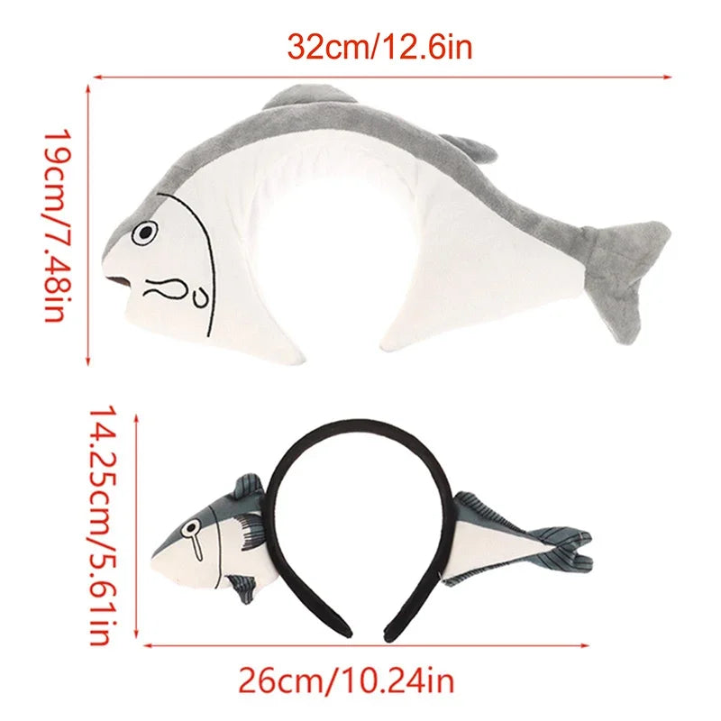 Popular Cute Fish Shape Hairband Wash Face Hair Accessory For Girls Cute Plush Salted Fish Hair Hoop Wash Face Hair Clips Oasis Select