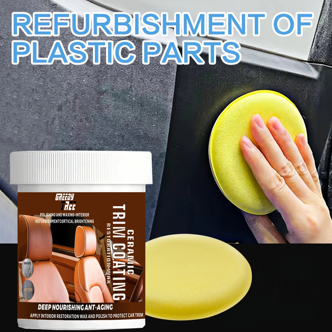 GREEDY TREE Crystal Clear Car Plastic Restorer - Auto Interior & Panel Renewal Wax Coating Agent Car Wax Car Wax Polish Oasis Select