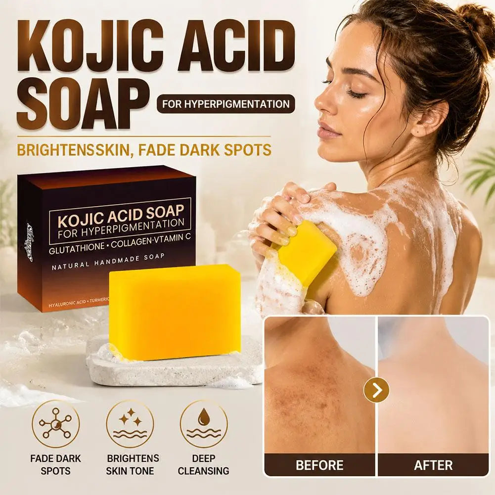 3.53oz Kojic Acid Soap Handmade Soap, rich in collagen and vitamin C, suitable for washing face and daily hand washing Oasis Select