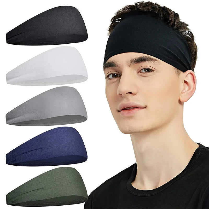 Sport Headband Fitness Sweat Bandage Head Hair Band Tennis Yoga Absorb Sweat Head Band Basketball Running Sweatband Women Men Oasis Select