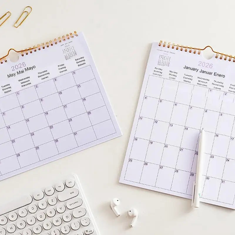 Calendar 2025 20252026 Calendar Planner Multilingual Coil Planner Agenda Organizer Scheduling For Home Office School Classroom Oasis Select