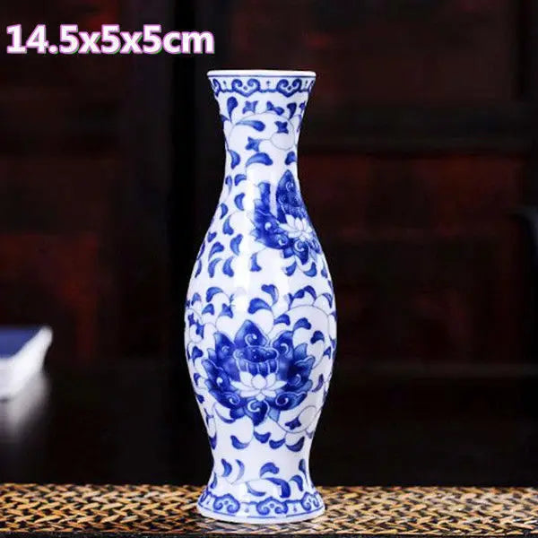 Chinese Table Antique Blue White Porcelain Vase Decoration Crafts