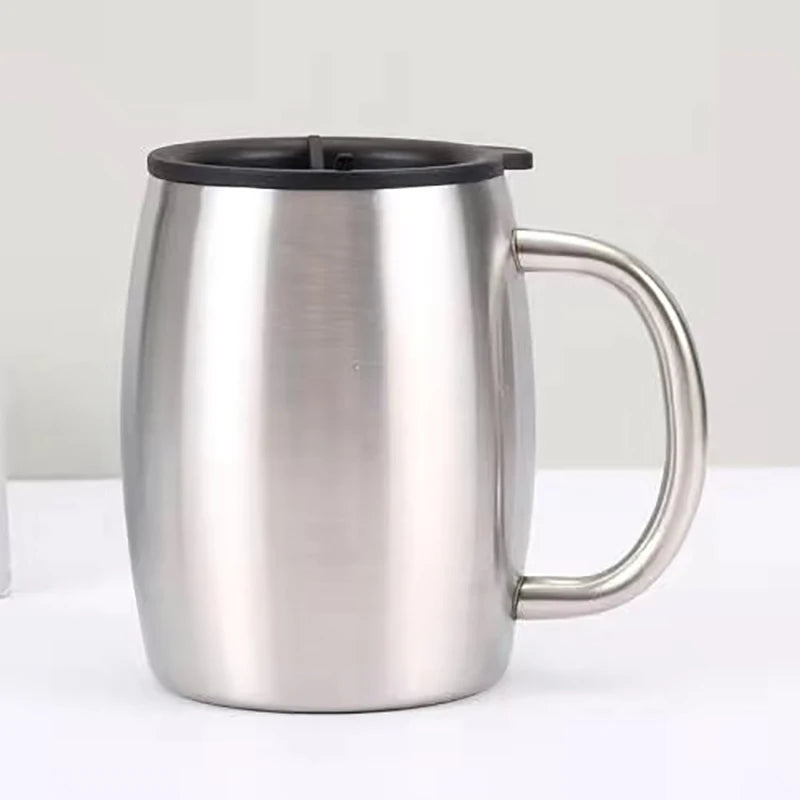 16oz Stainless Steel Insulated Coffee Beer Mug with Lid Insulated Travel Mug Oasis Select silver 401-500ml