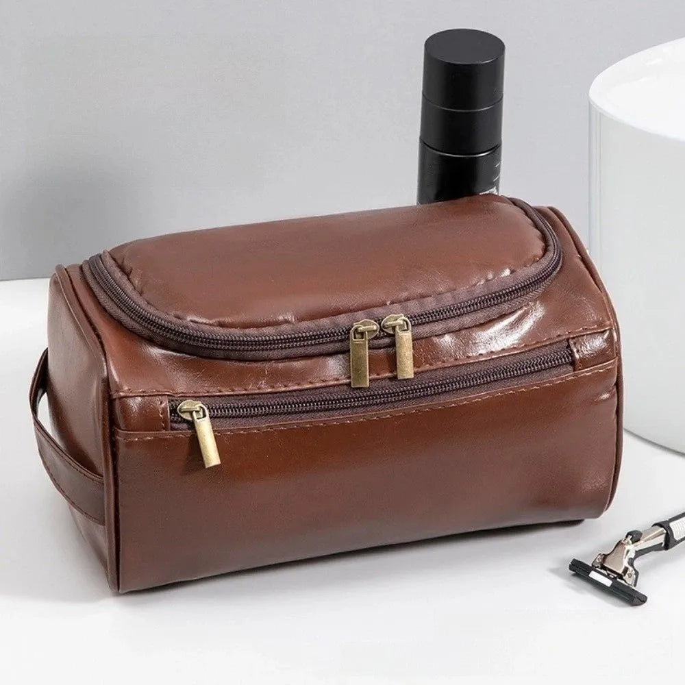 PU Leather Travel Cosmetic Bag – Waterproof Makeup Organizer