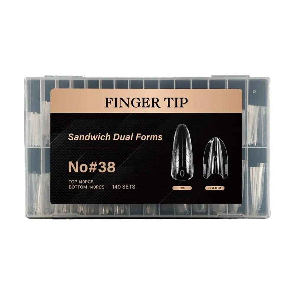 140/280Pcs Sandwich Dual Form Nail Molds – 14 Sizes Extension Nail Extension Molds Oasis Select NO 38