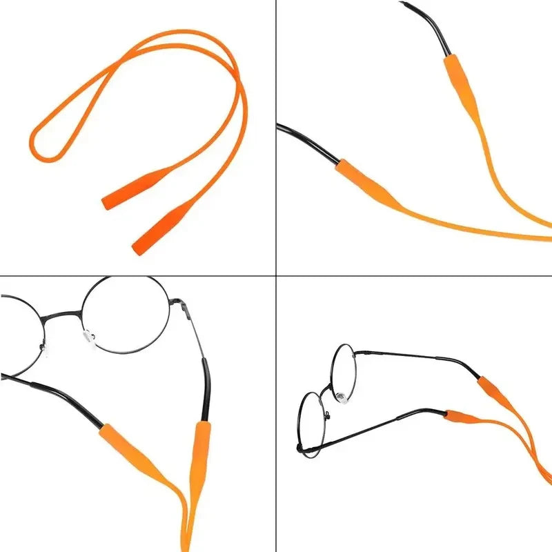 1/2pcs Adjustable Elastic Silicone Eyeglasses Straps Sunglasses Chain Sports Anti-Slip String Glasses Ropes Band Cord Holder Oasis Select