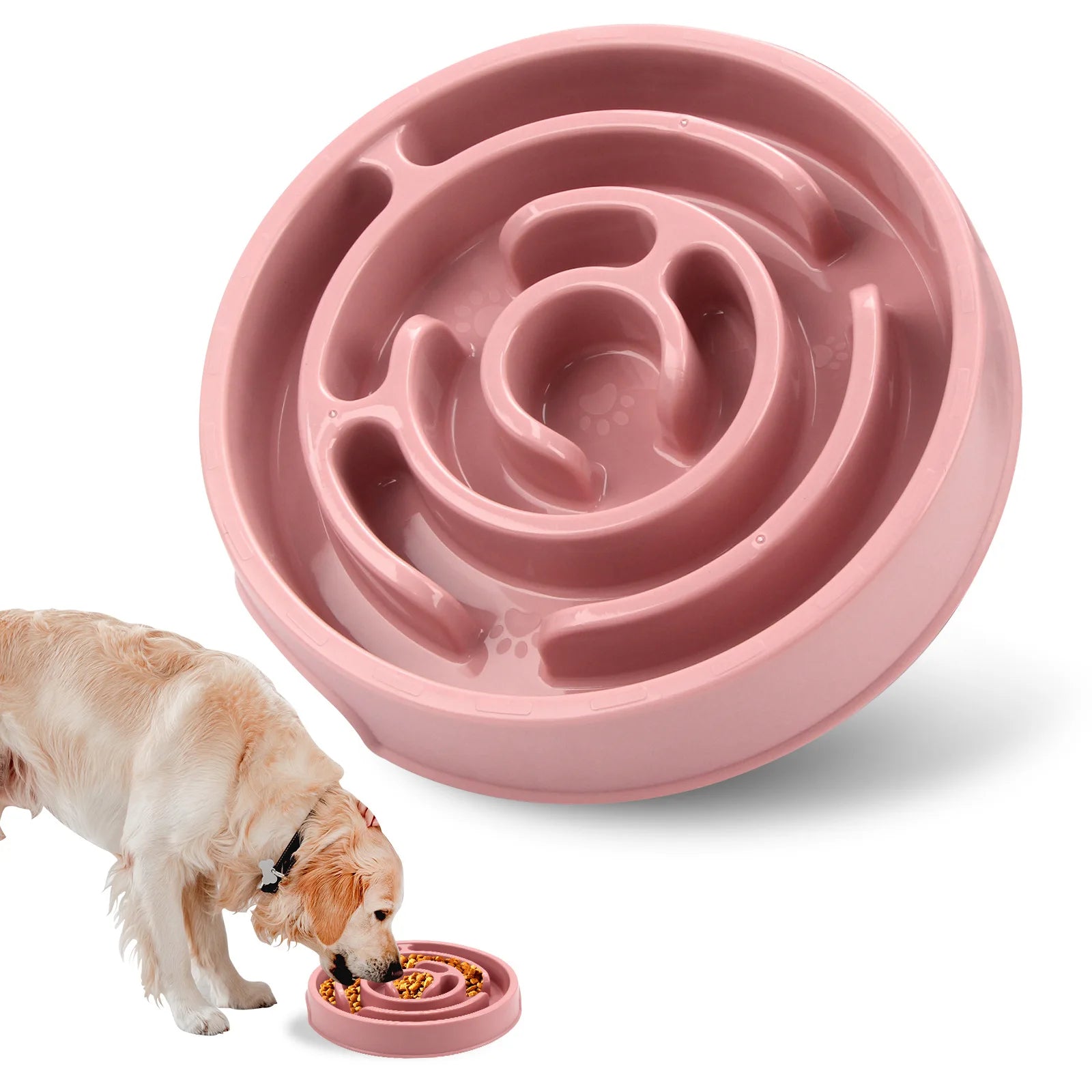 Pet Cat and Dog Slow Feeding Tray Pet Supplies Anti-Choking and Anti-Choking Cat and Dog Slow Feeding Tray Licking Pet Supplies Oasis Select pink-1pcs