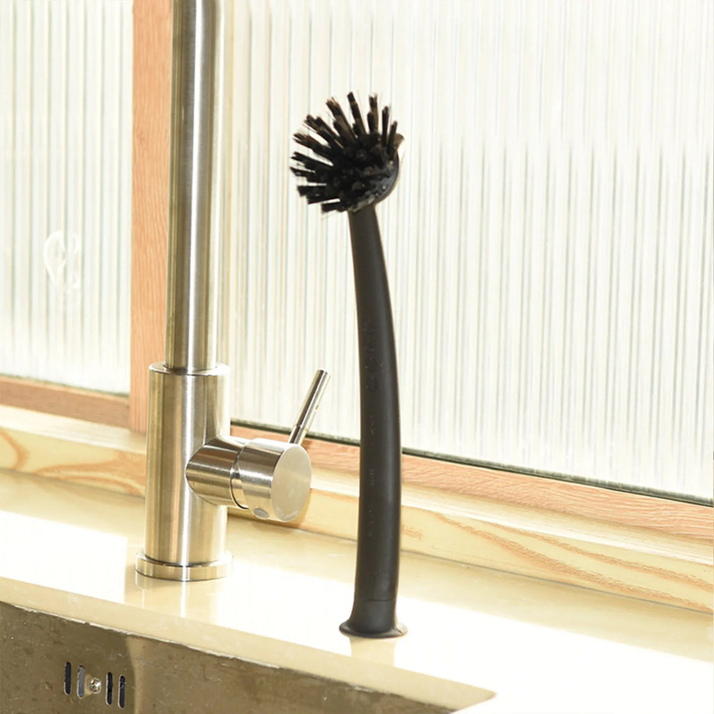 Long Handle Dishwashing Brush with Suction Cup | Deep Clean Dishwashing Brush Oasis Select Black
