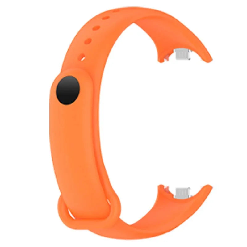 Silicone Sport Strap for Xiaomi Mi Band 9 & 8 – Adjustable Smartwatch Band Oasis Select Orange