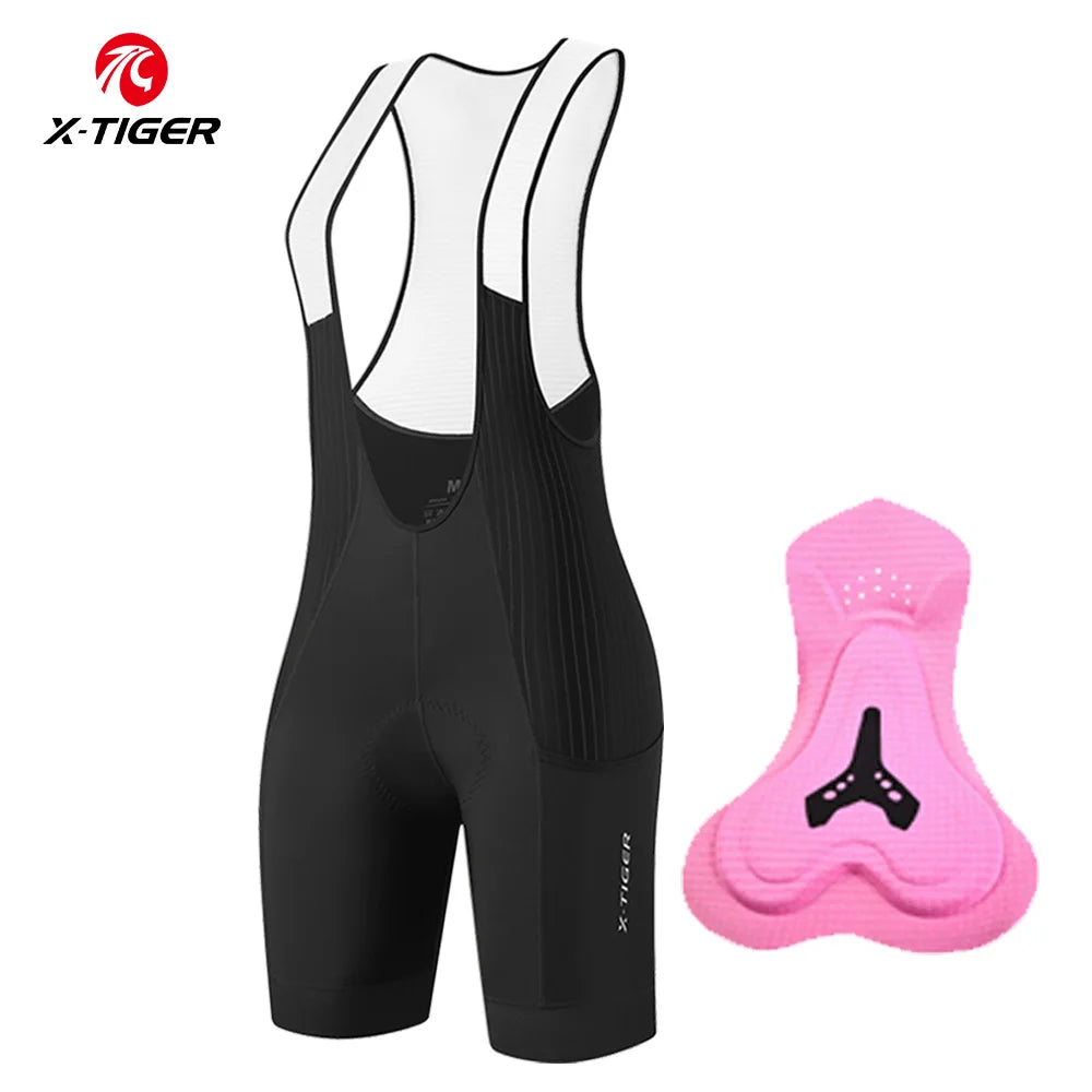 X-TIGER Women's 5D Padded Cycling Bib Shorts | UV Protection