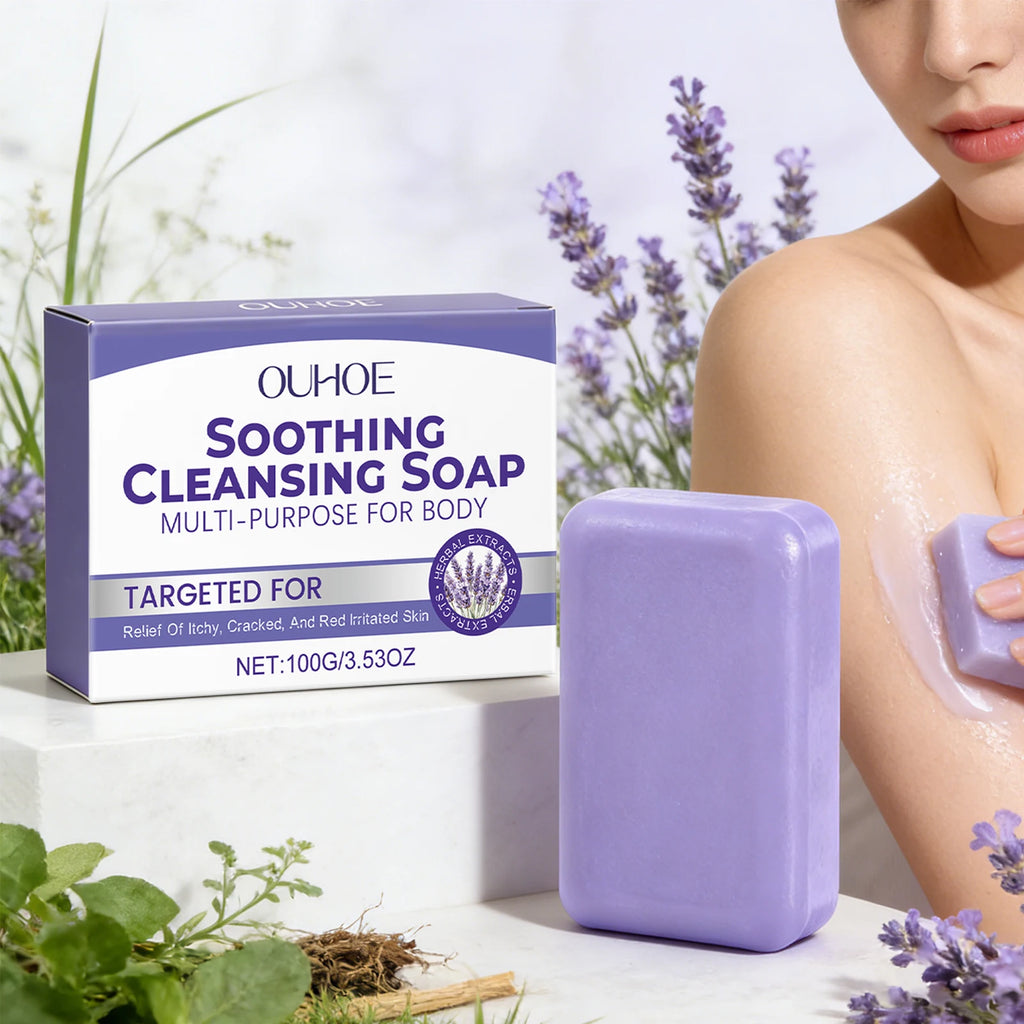 Lavender Cleaning Soap Oil Control and Itching Relief Long-Lasting Daily Soothing Hydration Bath Soap Body Odor Removal Care Oasis Select