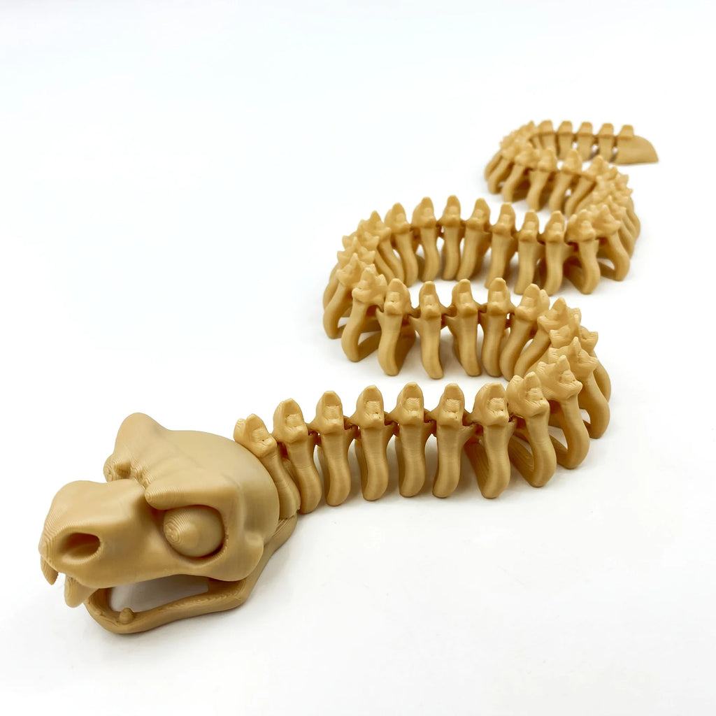 3D Printed Snake Skeleton Figurine Gothic Decor Movable Joints Desktop Ornament Collectible Home Decoration Oasis Select 1PC
