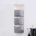 Cotton Linen Wall Hanging Storage Bag – 3-Pocket Organizer Wall Hanging Organizer Oasis Select Gray