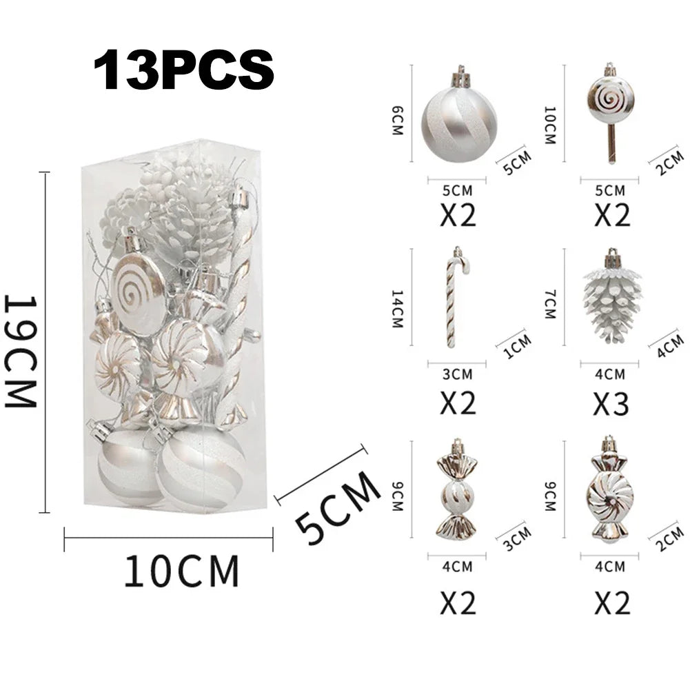 Christmas Party Festive Gatherings Christmas Decorations Set Of Christmas Candy Ornaments 13 Pieces Set Easy To Hang Ribbons Oasis Select Silver China Mainland