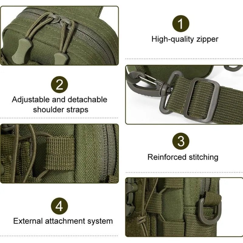 Multifunctional Tactical Waist Bag Outdoor Hanging Bag Mobile Phone Crossbody Chest Bag Camping Cycling Water Bottle Carrier Oasis Select