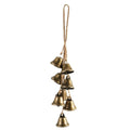 Bronze Door Chime Bohemian Metal Bells Chime Hanging Decoration Lightweight Jute Rope Decor For Indoor Wall Patio Office Space Oasis Select A